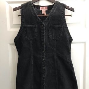 Vintage Corduroy Black Dress